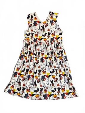 Little Bear & Bean Boutique Girls' Mickey Mouse Print Sleeveless Dress, Size L